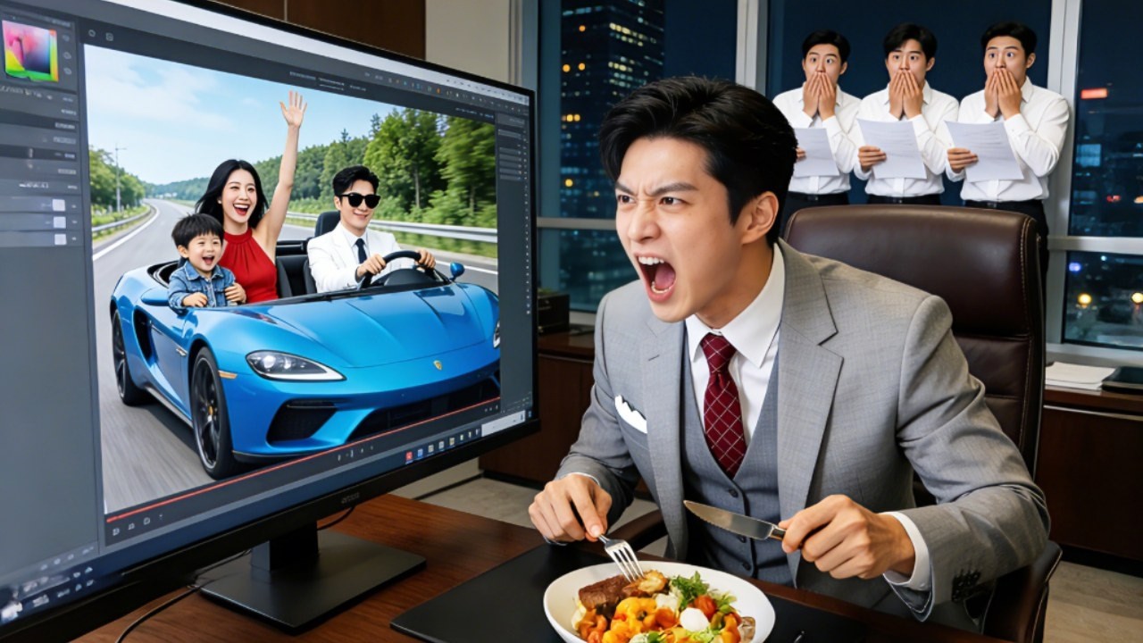 CEO는 아내를 무시하며 집에 늦게 돌아왔다—그런데 그녀가 아이를 데리고 몸매 좋은 남자 모델과 밖에서 놀고 있는 걸 발견했다. CEO는 질투로 미칠 지경이다!