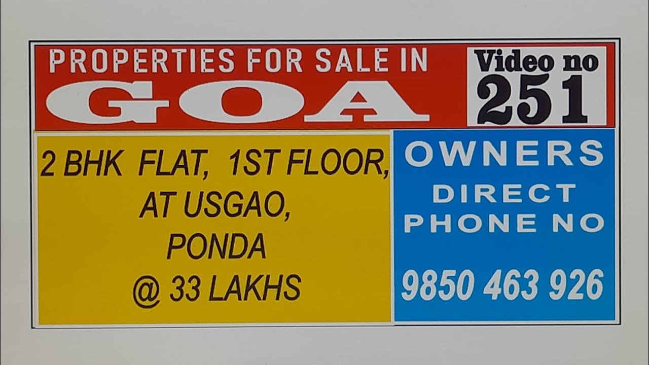 2BHK FLAT FOR SALE AT USGAON, PONDA, GOA 