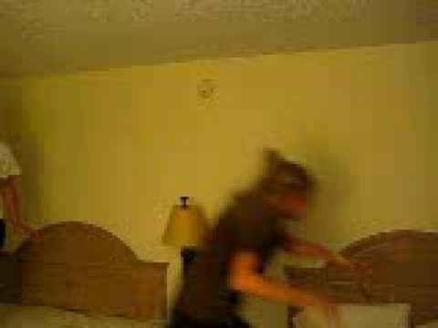 Some crazy awesome bed jumping skills:)
