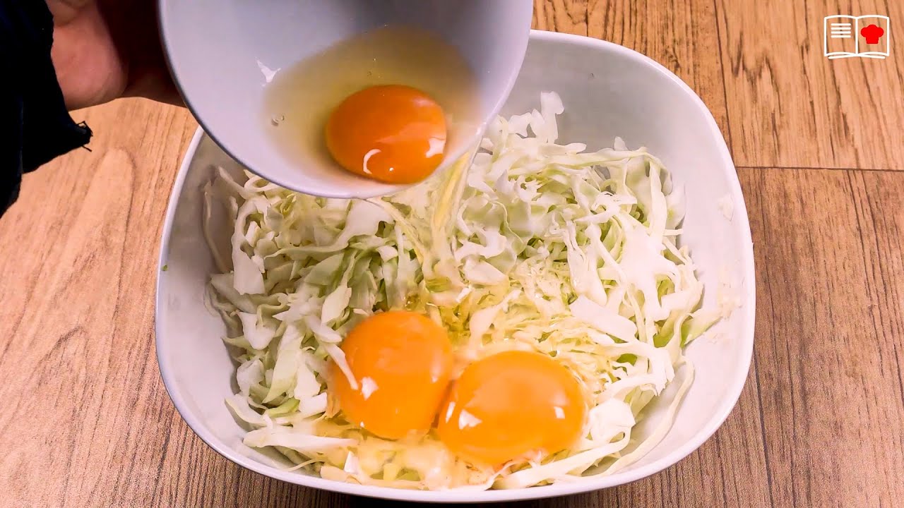 Añadí 3 huevos al repollo ¡Una cena rápida, saludable y deliciosa! - YouTube