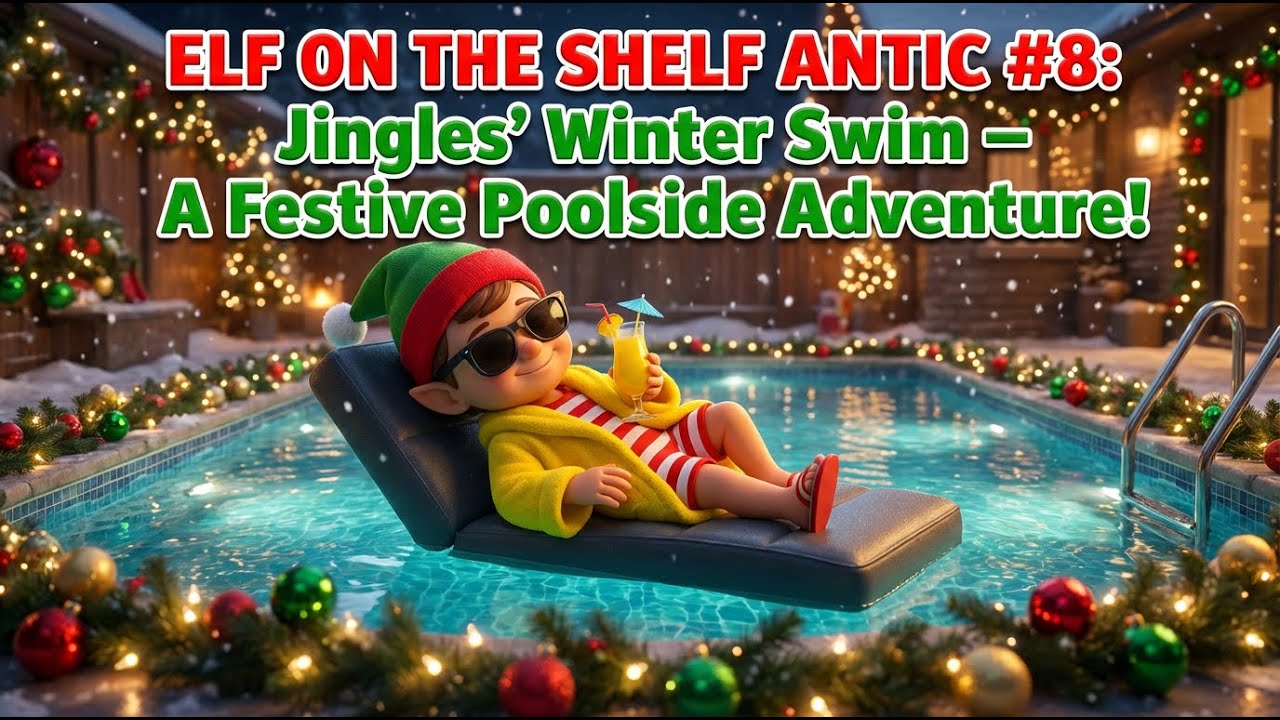 ELF ON THE SHELF ANTIC #9 – Jingles’ Poolside Christmas Chaos!