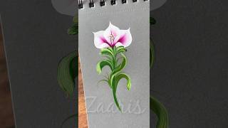 🌺PINK flower🖌️🎨using acrylic 🌈🌸 #art #floraart #shorts #pink #flowers #viral #flowerportrait