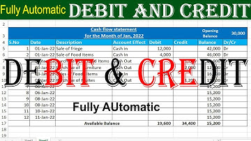 Fully Automatic Debit and Credit in Excel by learning Center in Urdu/hindi