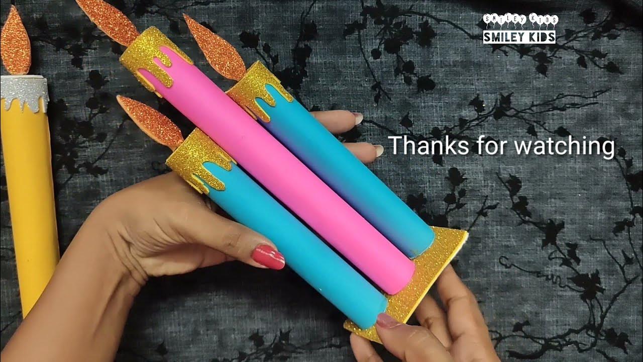 How to make paper candle ? Paper craft candle making candle Craft