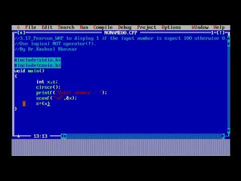 3.17 Pearson WAP to display 1 if input number is except 100 otherwise 0  using logical NOT