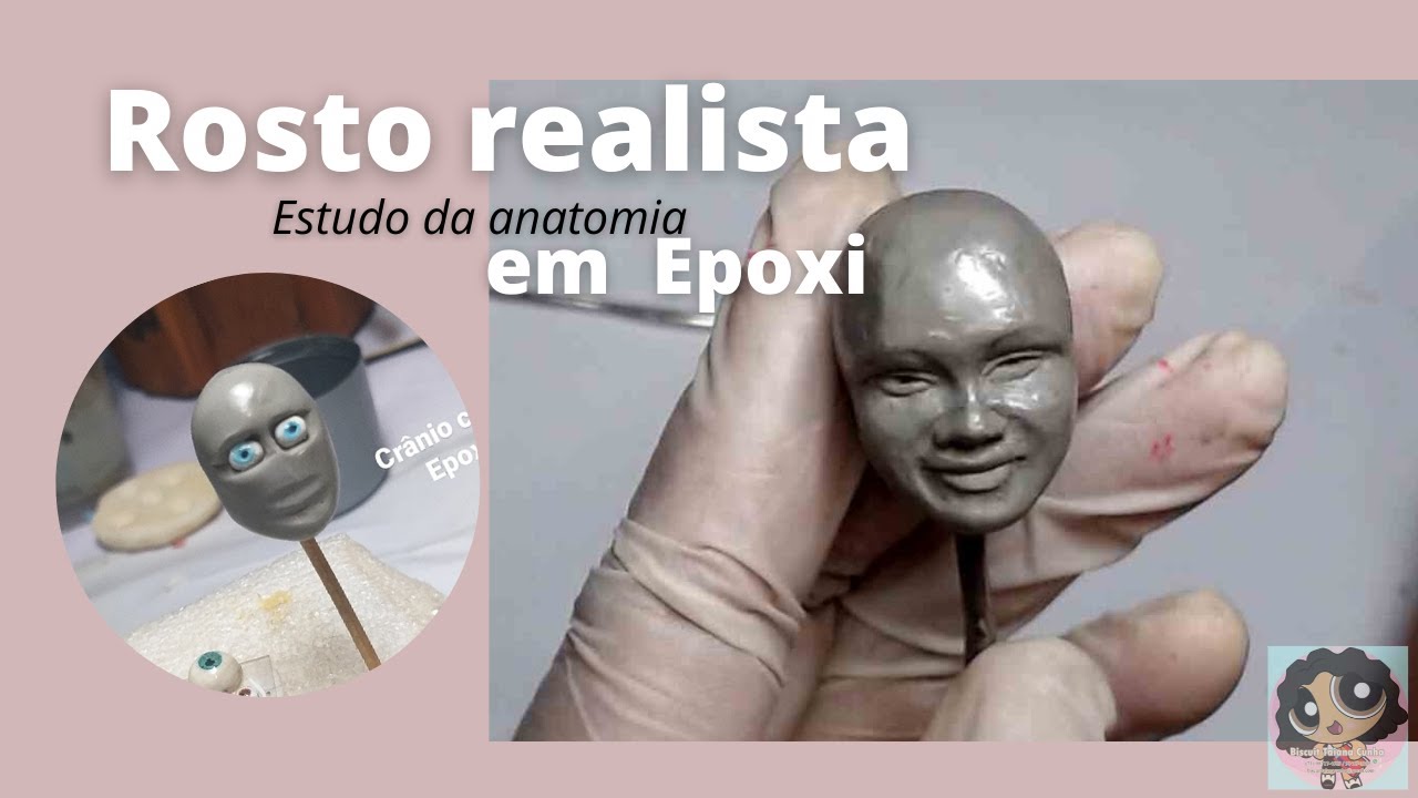Rosto realista em epoxi (clay caseira )/Estudo de anatomia