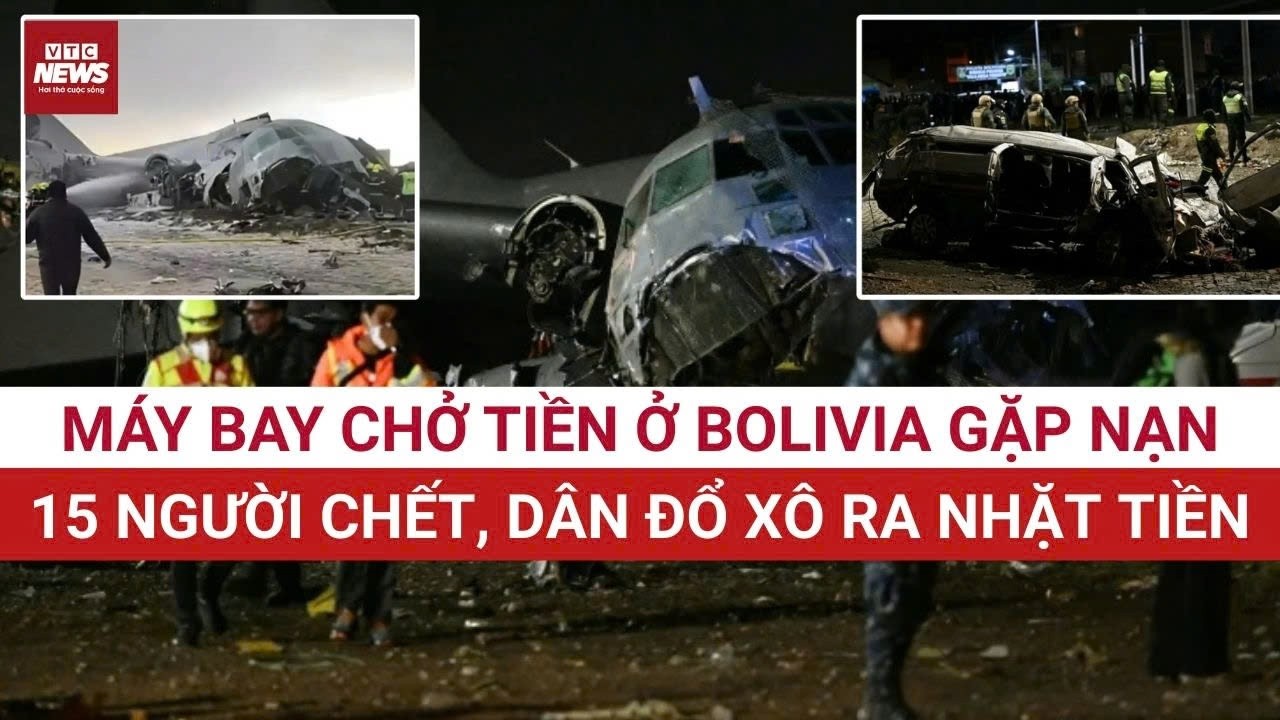 KINH HOÀNG: Máy bay chở tiền rơi xuống đại lộ, dân đổ xô nhặt tiền,15 người chết thảm khốc ở Bolivia