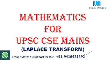 O.D.E (Ordinary Differential Equations) Part 1 - LAPLACE TRANSFORM