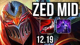 ZED vs RYZE (MID) | 72% winrate, 8/1/3, 6 solo kills, Legendary | TR Master | 12.19