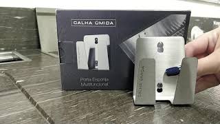 Porta Esponja Inox Com Ventosa - Calha Úmida