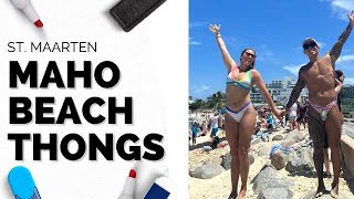 Wearing a thong at Maho Beach St. Maarten EP107