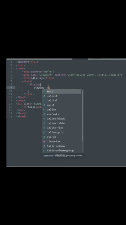 how to hide a html element using css | hide html element using display ...