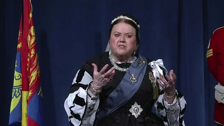Queen Victoria portrayed by Sally Mummey