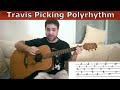 Guitar Lesson: Polyrhythmic Travis Picking - Fingerstyle Tutorial w/ TAB | LickNRiff