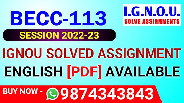 BECC-113 Solved Assignment 2022-23 in English, BECC 113 Solved Assignment 2023, BECC 113 Assignment