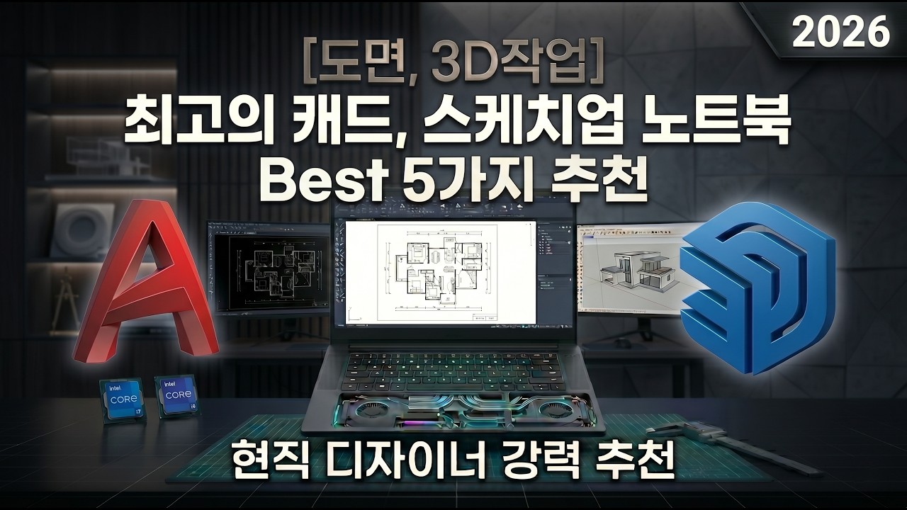 "2026 오토캐드, 스케치업 노트북 BEST 5" 렉 없는 3D모델링, 인테리어 작업을 위한 노트북 구매 가이드 (가성비·고사양)