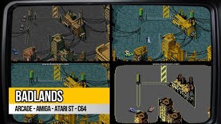 BADLANDS Atari 4 on 1 SPLITSCREEN GAME ARCADE AMIGA ATARI C64 COMPARE 60 FPS HD 1989 SPLIT-STEVE !!!