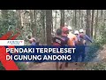 Evakuasi pendaki terpeleset  jatuh di gunung andong