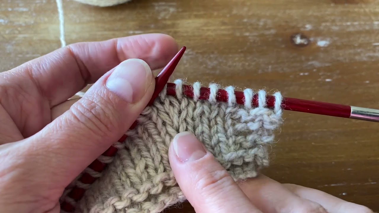 Inv-L - invisible left lifted increase on the purl side