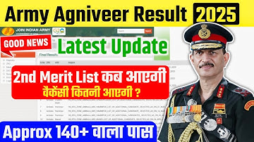Latest Update | 2nd Merit List Kab Aayegi | Agniveer Army Waiting List Kab Aayegi | Army Result 2025