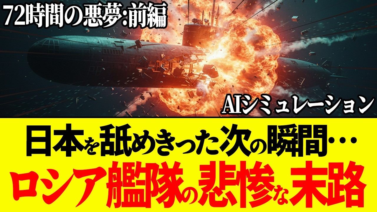 【72時間の悪夢】もしもロシア艦隊に日本の最新潜水艦「たいげい」が接近したら…海自が18式魚雷発射しロシア主力原潜が撃沈!ロシア艦隊の悲惨な末路【AIシミュレーション】