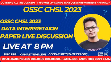 OSSC CHSL 2023 Solved Paper| Detailed Analysis | DATA INTERPRETATION | | #osscchsl 2023 #ossc
