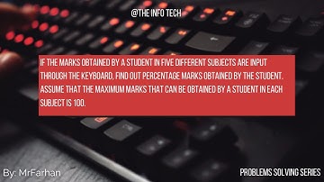 Marks obtained by a student in five different subjects are input through the keyboard || let us c