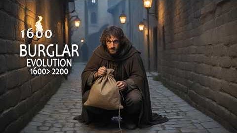 Burglar Evolution from 1600 to 2200 made with AI (4k video) #Evolution #ai