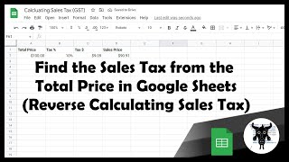 Find the Sales Tax from the Total Price in Google Sheets (GST) screenshot 5