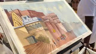 Capturing Varanasi Essence: Plein Air Watercolor Painting at the Ghats | Artist's Journey