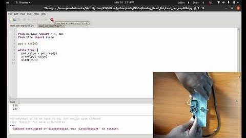 MicroPython Tutorials:  Read an analog input with ESP8266 and ESP32