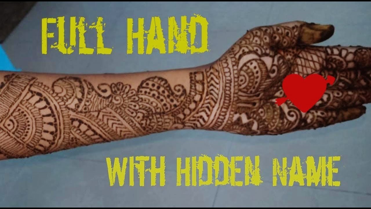 Full Hand Bridal Mehndi Design With Hidden Name