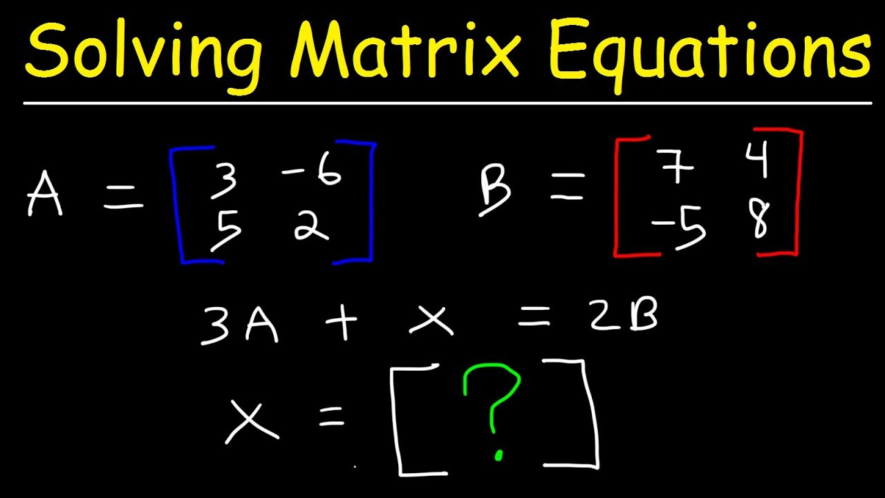 solving matrix equations assignment