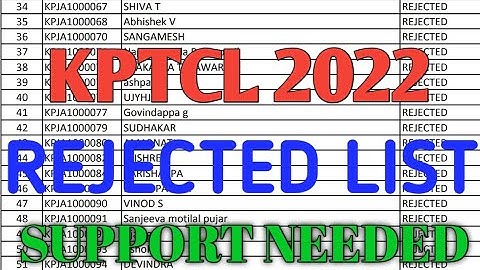 kptcl rejected list 2022 | kptc exam 2022
