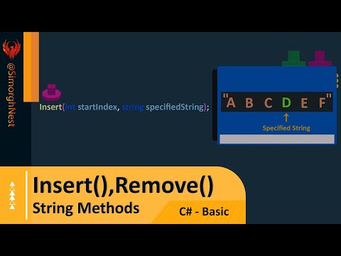 C# Tutorial - Basic - 049 - String Methods - Insert(),Remove()