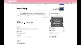 How To Modify Date, Time And Protection Plan. ( Turo Website)