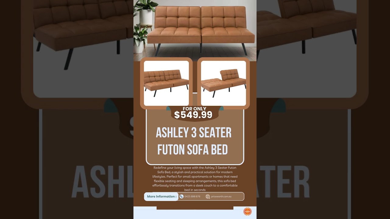 Ashley 3 Seater Futon Sofa Bed – Modern Design Meets Versatile Functionality