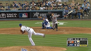 SF@LAD: Dodgers pitchers fan eight out of last nine