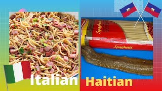 komanm few bon spaghetti aranso / 🇭🇹Spaghetti Aranso VS 🇮🇹Spaghetti Jambon ( Ham)