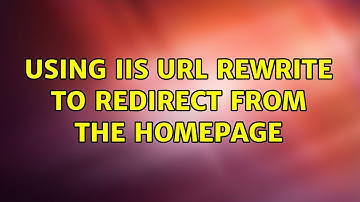 Using IIS URL Rewrite to redirect from the homepage