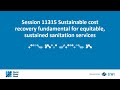 11315 Sustainable cost recovery fundamental for equitable, sustained sanitation services