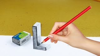 How to Draw 3D letter L illusion