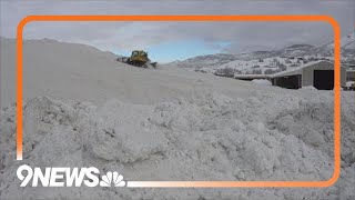 Snow piling up in Steamboat Springs