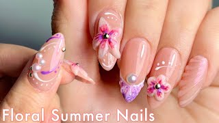 Floral Nail Design ASMR 🌸🌺 3D Nail Art | Nail Extensions | Summer Nails screenshot 5