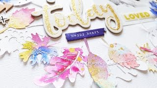 Mixed Media Scrapbooking- Hip Kit Club September 2016- Watercolors