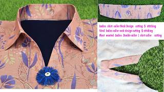 Brand style ladies Double coller |shirt coller cutting, stitching |Latest Ladies coller neck cutting