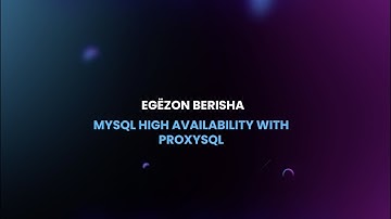 MySQL High Availability with ProxySQL