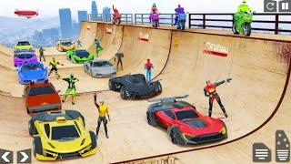 SuperHero Car Stunt: Car Games | Spiderman Racing cars  | Android Gameplay #games #car #spiderman screenshot 3