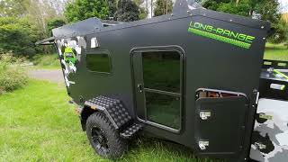 LongRange V2 Squaredrop Teardrop Pod style off road camper trailer walk around by Origin Campers