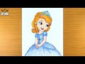 Sofia the first drawing step by step | Disney princess Sofia easy drawing with Dom's color pencil